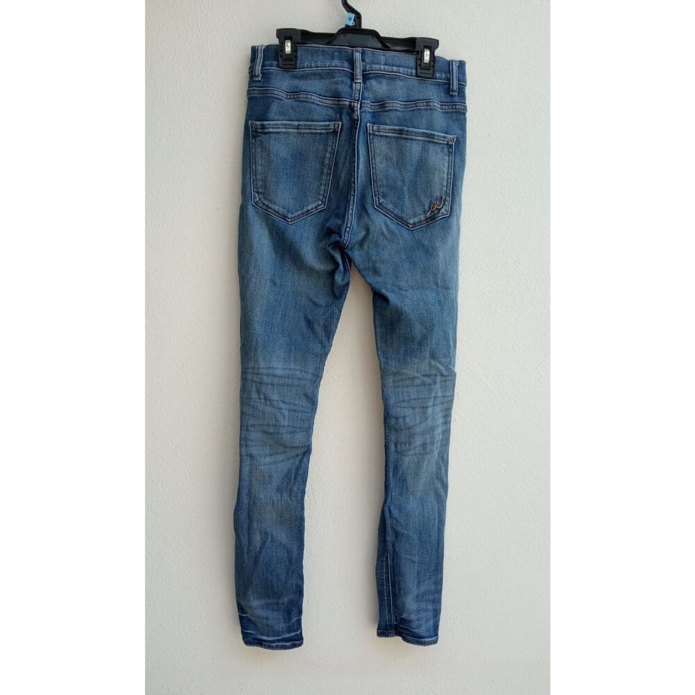 Express Jeans Women's High Rise Legging Distressed Stretch Blue Size 4 R - Picture 8 of 8